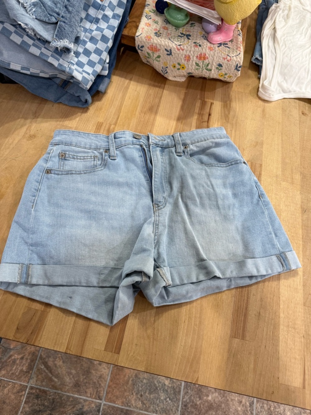 No Boundaries Light Blue Cuffed Denim Shorts